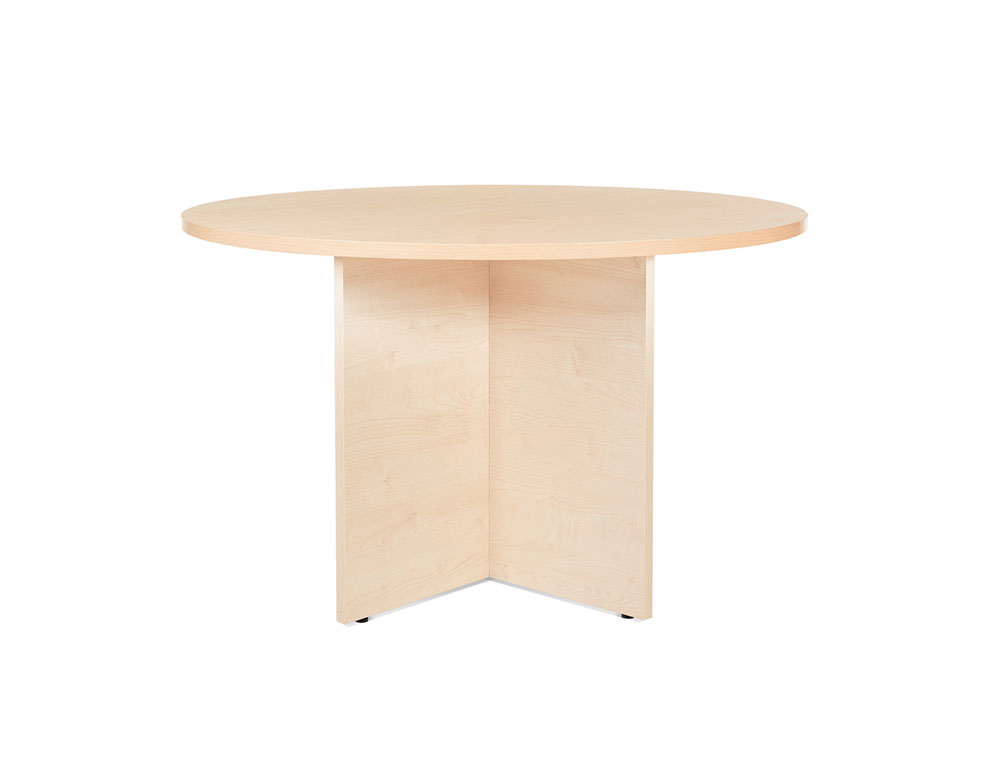 MESA DE REUNION ROCADA MEETING 3006AA01 ESTRUCTURA MADERA HAYA EN ASPAS TABLERO HAYA 120 CM DIAMETRO
