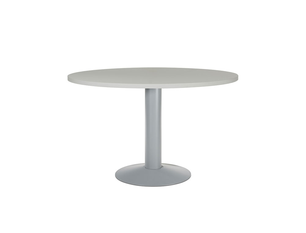 MESA DE REUNION ROCADA MEETING 3006AT02 ESTRUCTURA COLUMNA ACERO GRIS TABLERO MADERA GRIS 120 CM DIAMETRO