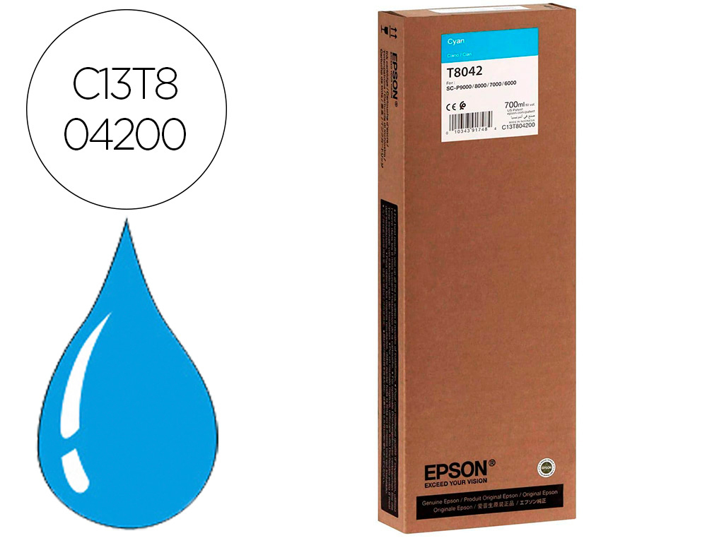 INK-JET EPSON GF SURECOLOR SERIE SC-P CIAN ULTRACHROME HDX/HD 700ML