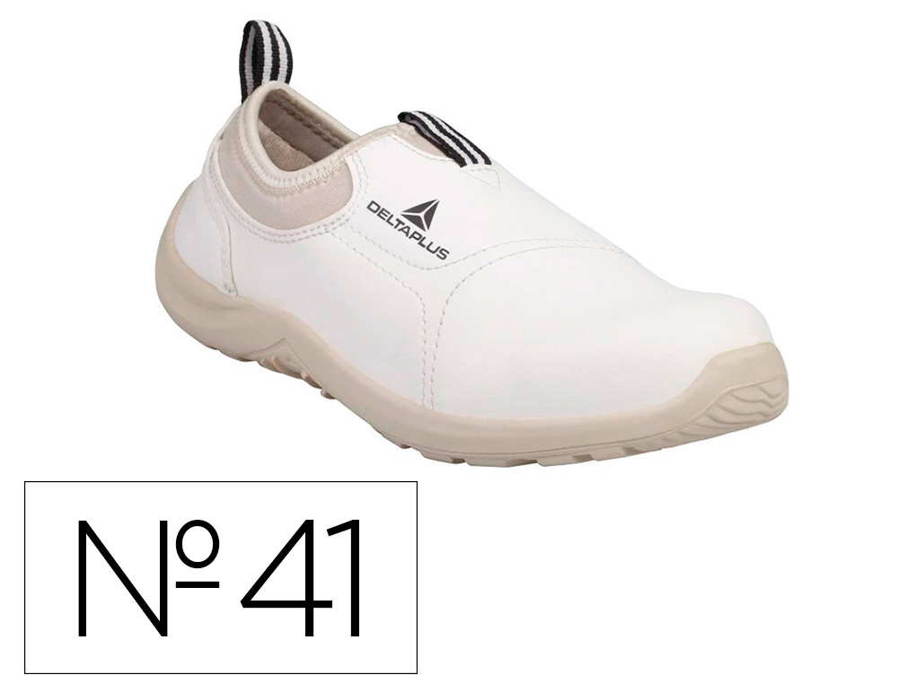 ZAPATOS DE SEGURIDAD DELTAPLUS MICROFIBRA PU SUELA PU MONO-DENSIDAD COLOR BLANCO TALLA 41