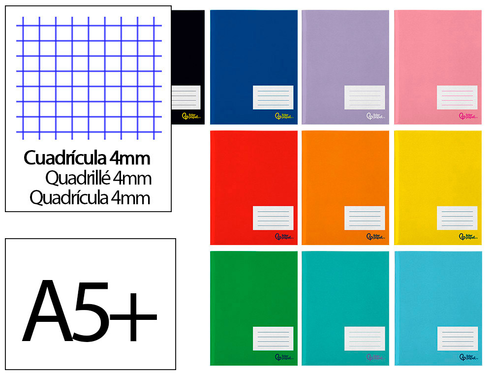 LIBRETA LIDERPAPEL SMART A5 PLUS 32 HOJAS 75GR CUADRO 4MM CON MARGEN