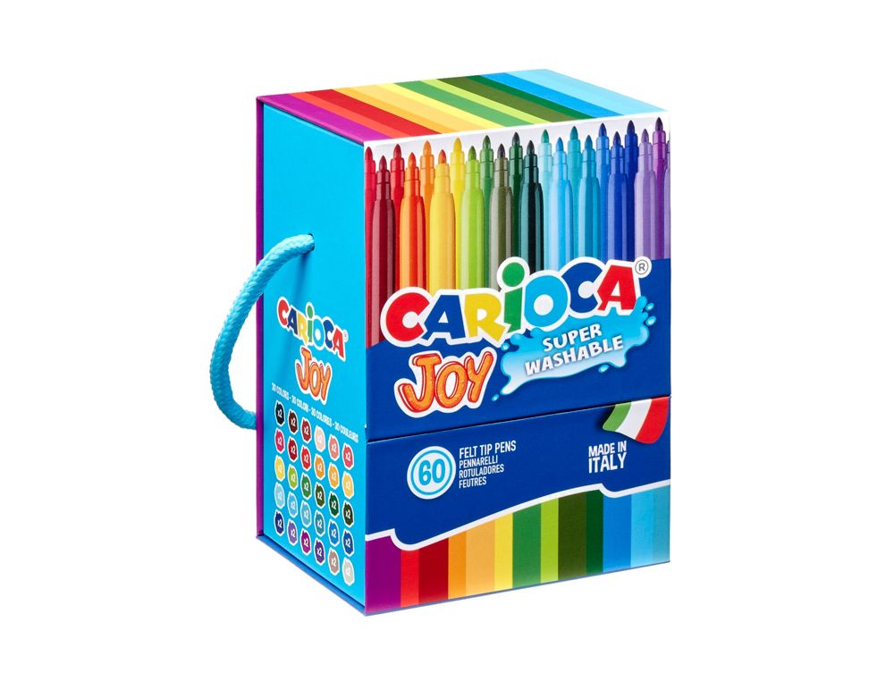 ROTULADOR CARIOCA JOY CAJA PREMIUM CON ASA 60 UNIDADES COLORES SURTIDOS