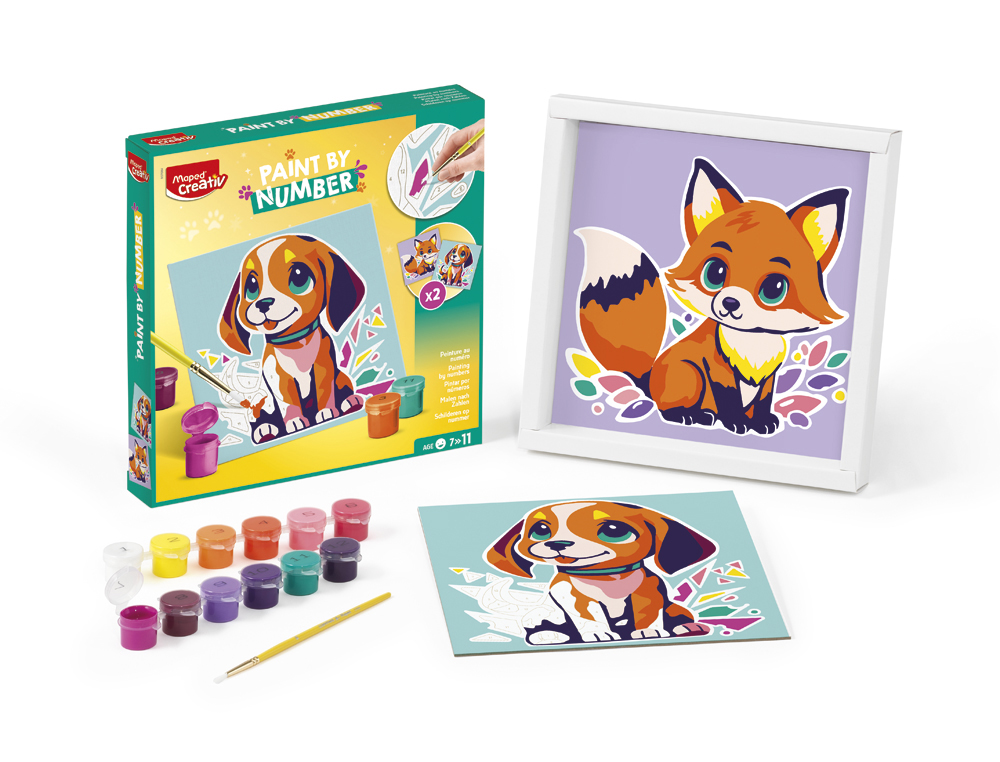 JUEGO MAPED CREATIV PINTA POR NUMEROS PERRO/ZORRO