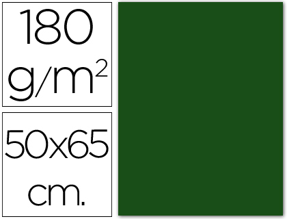 CARTULINA GUARRO VERDE ABETO 50X65 CM 180 GR