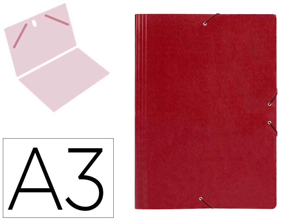 CARPETA PLANOS LIDERPAPEL A3 CARTON GOFRADO N 12 ROJO