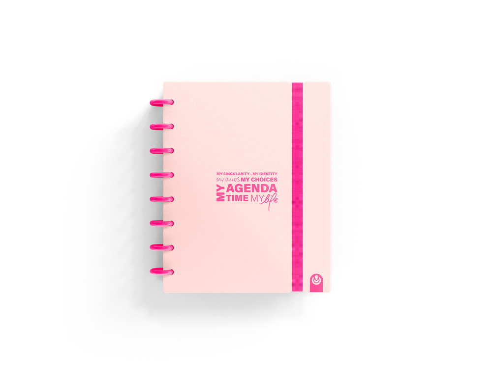AGENDA ANILLAS CARCHIVO INGENIOX A5 SEMANA VISTA NEON ROSA PASTEL