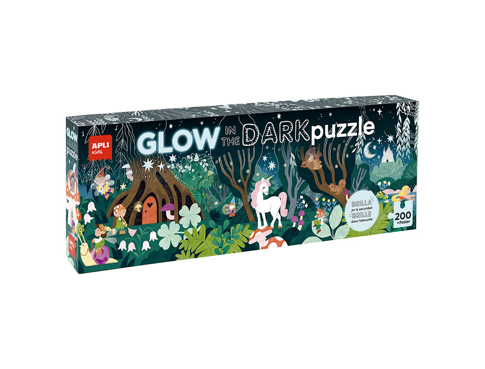 PUZZLE APLI GLOW IN THE DARK BOSQUE MAGICO 200 PIEZAS
