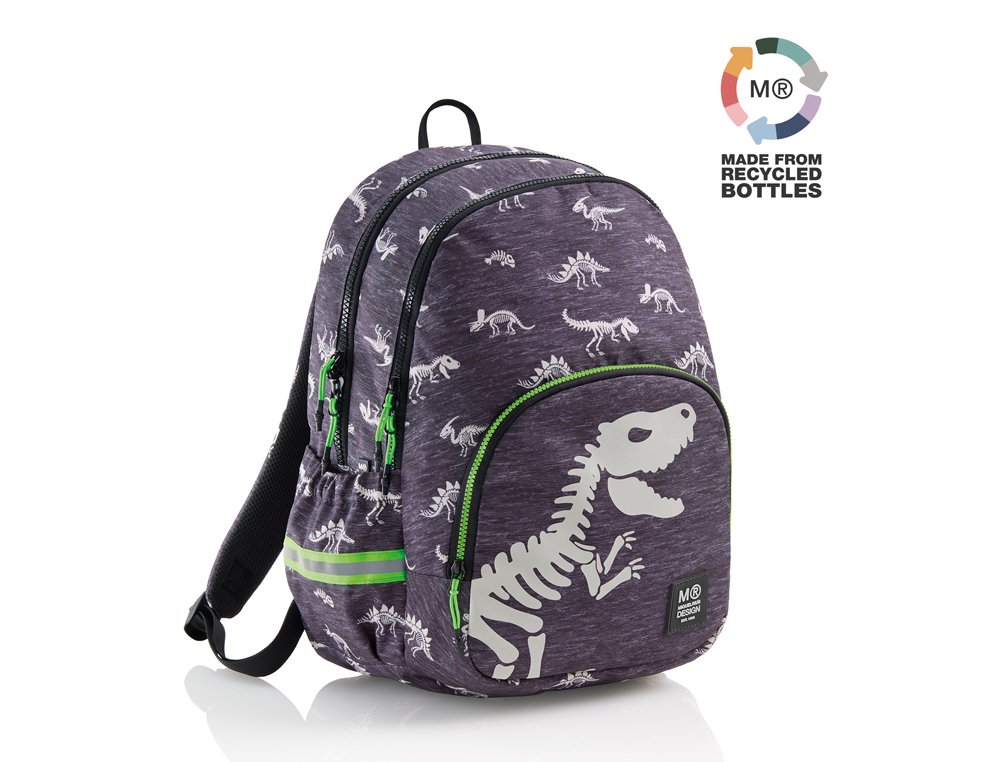 MOCHILA MIQUELRIUS OSLO RECICLADA TIRANOSAURIO REX TRIPLE 410X280X165 MM