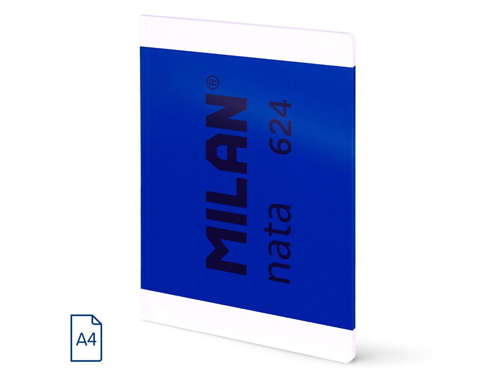 LIBRETA ENCOLADA MILAN TAPA CARTON FLEXIBLE DIN A4 48 HOJAS 95 GR MICROPERFADO CUADRO 5 MM SERIE NATA 624