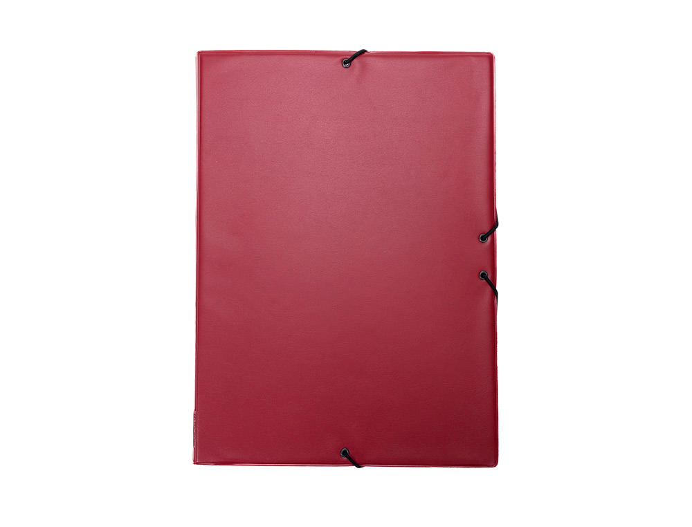 CARPETA GOMA GRAFOPLAS FOLIO FORRADA 3 SOLAPAS PVC ROJO