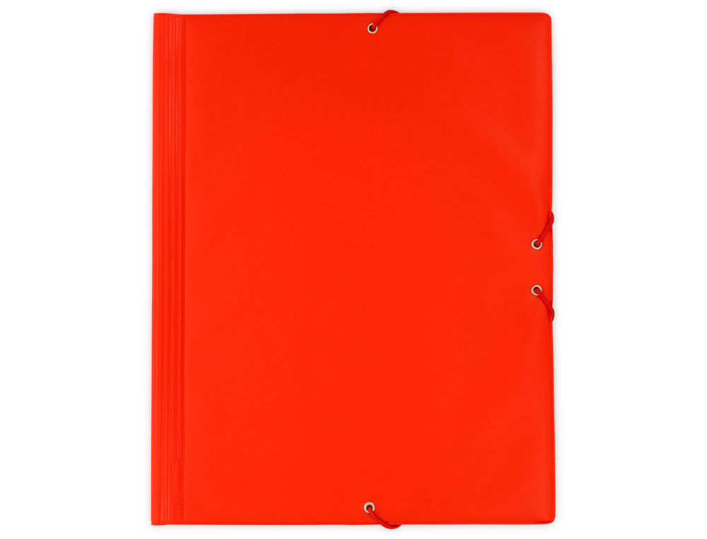 CARPETA GOMA GRAFOPLAS FOLIO FORRADA 3 SOLAPAS PVC ROJO CLARO