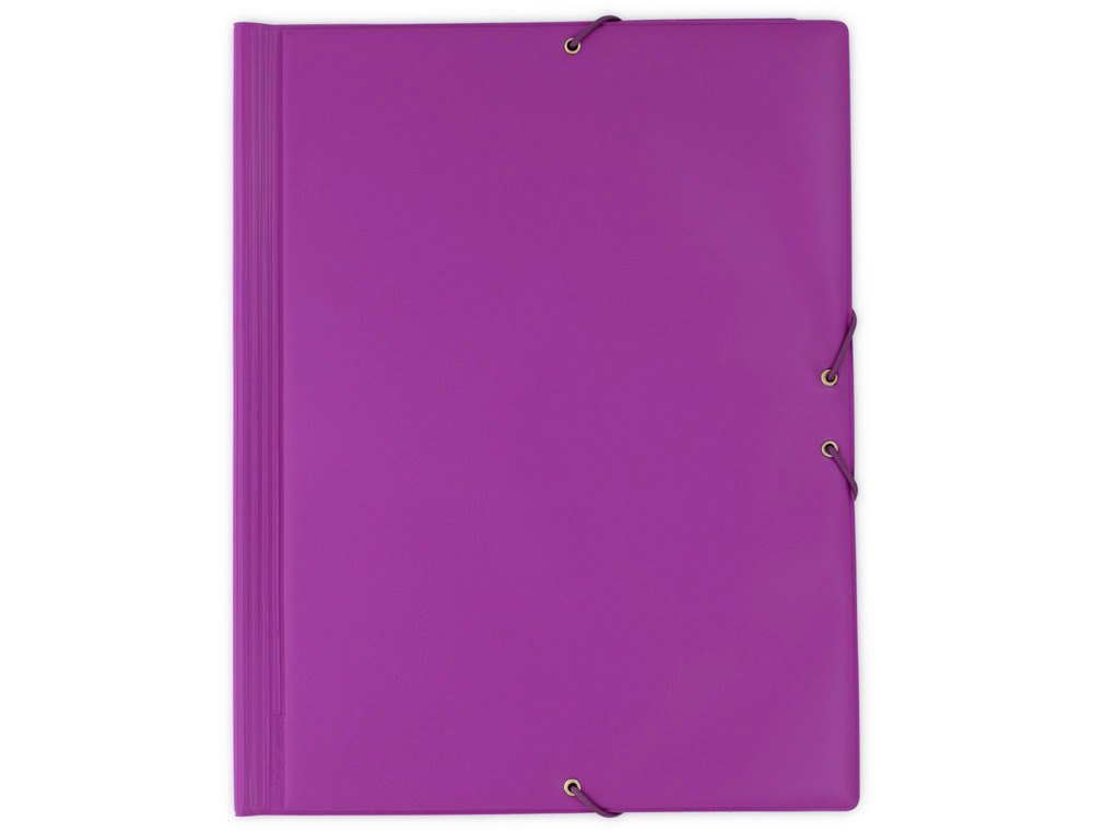 CARPETA GOMA GRAFOPLAS FOLIO FORRADA 3 SOLAPAS PVC VIOLETA