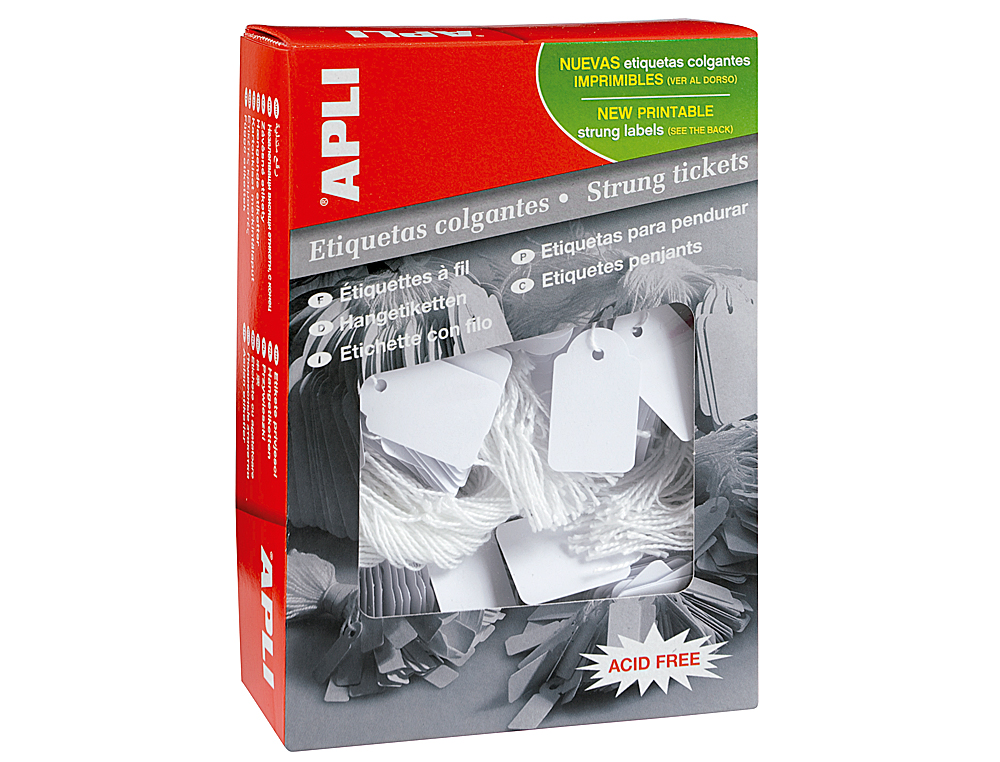 ETIQUETAS COLGANTES APLI 384 9X24 MM CAJA DE 1000 UNIDADES
