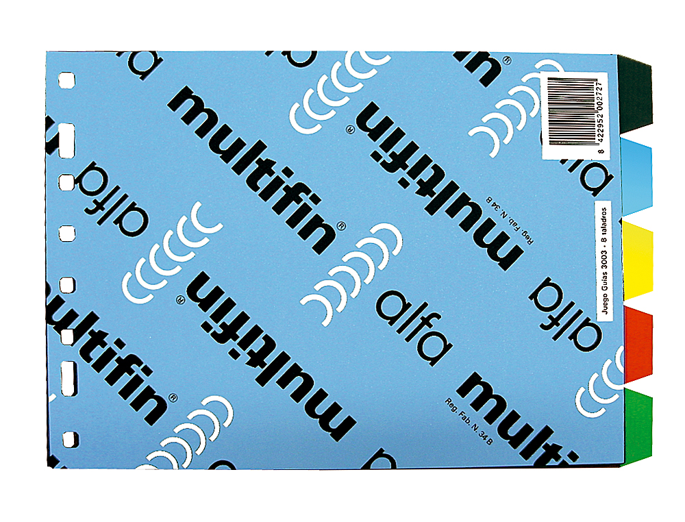 SEPARADOR MULTIFIN 3003 PLASTICO CUARTO APAISADO 5 PESTAAS 215X155 MM