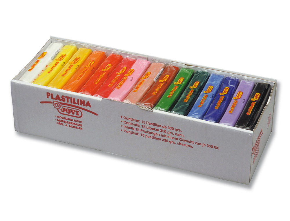 PLASTILINA JOVI 72 TAMAO GRANDE CAJA DE 15 UNIDADES COLORES SURTIDOS