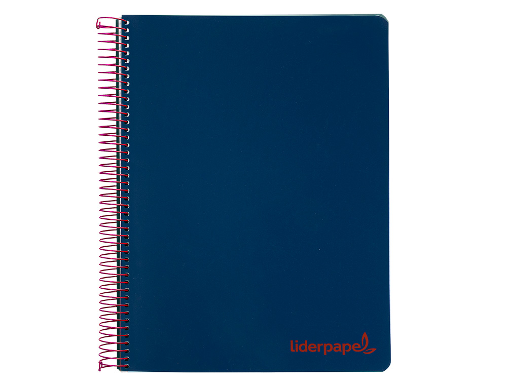 CUADERNO ESPIRAL LIDERPAPEL A4 MICRO WONDER TAPA PLASTICO 120H 90 GR CUADRO 5MM 5 BANDA 4 TALADROS COLOR AZUL MARINO