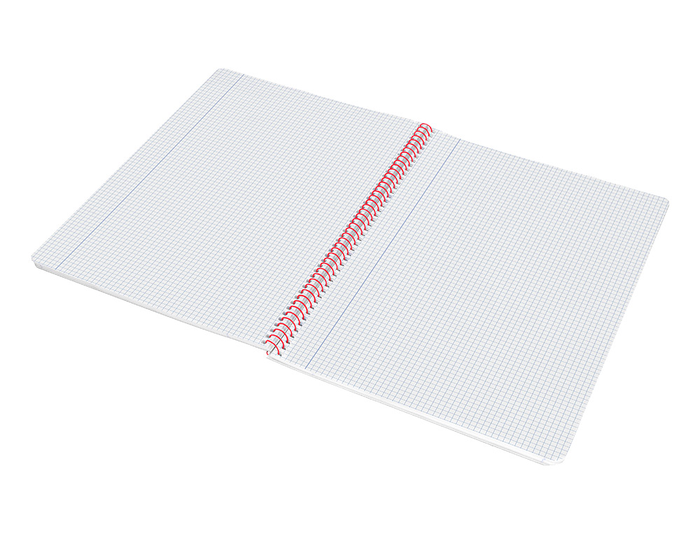 CUADERNO ESPIRAL LIDERPAPEL A4 WONDER TAPA PLASTICO 80H 90GR CUADRO 4MM CON MARGEN COLOR NEGRO