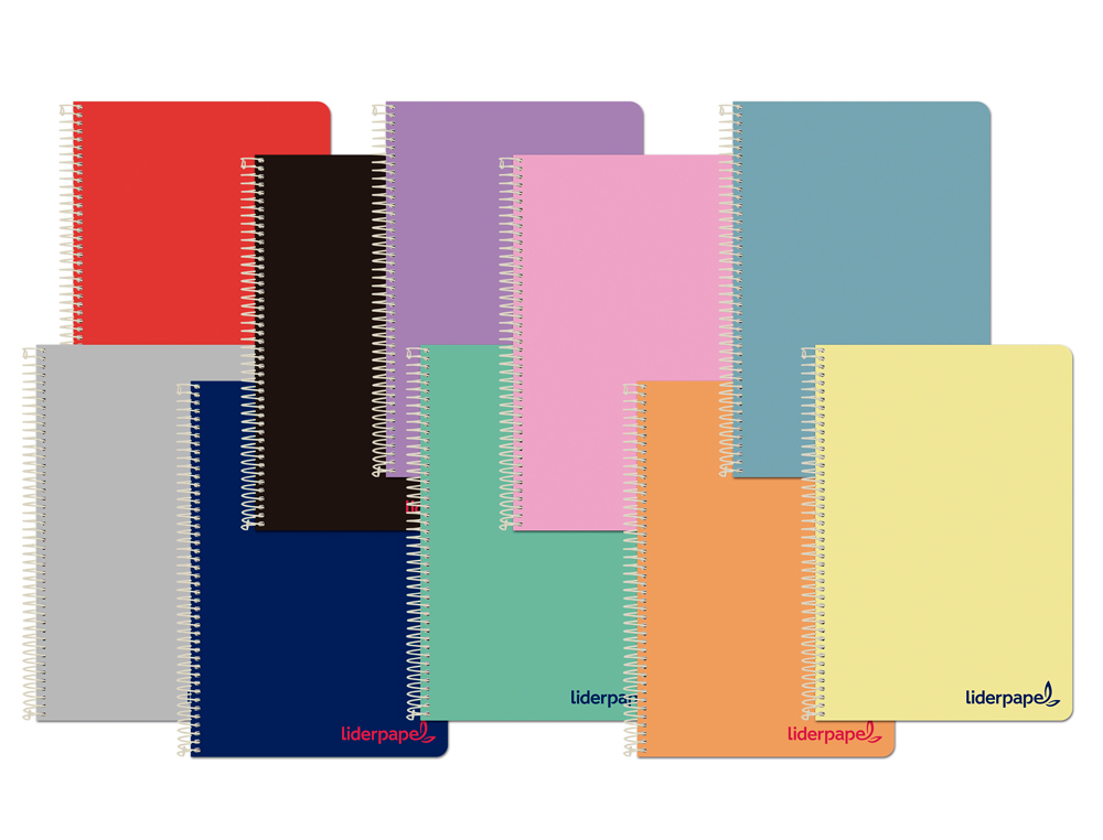 CUADERNO ESPIRAL LIDERPAPEL A5 WONDER TAPA PLASTICO 80H 90GR RAYADO HORIZONTAL CON MARGEN COLORES SURTIDOS