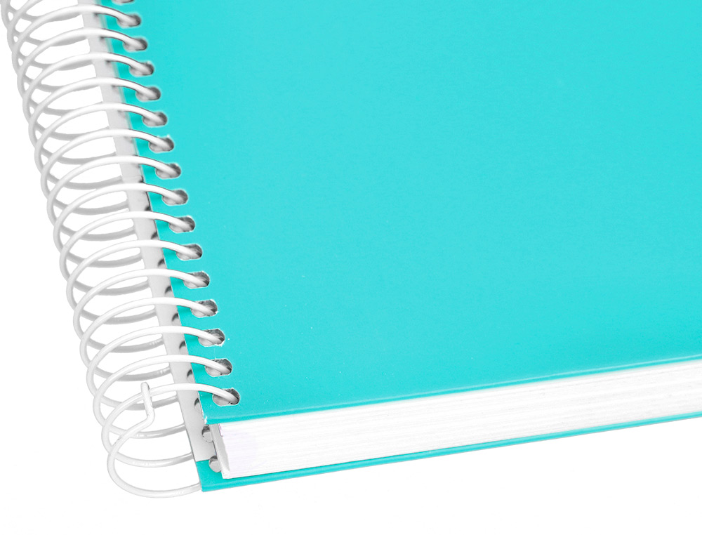CUADERNO ESPIRAL LIDERPAPEL A4 CRAFTY TAPA FORRADA 80H 90 GR CUADRO 4MM CON MARGEN COLOR TURQUESA