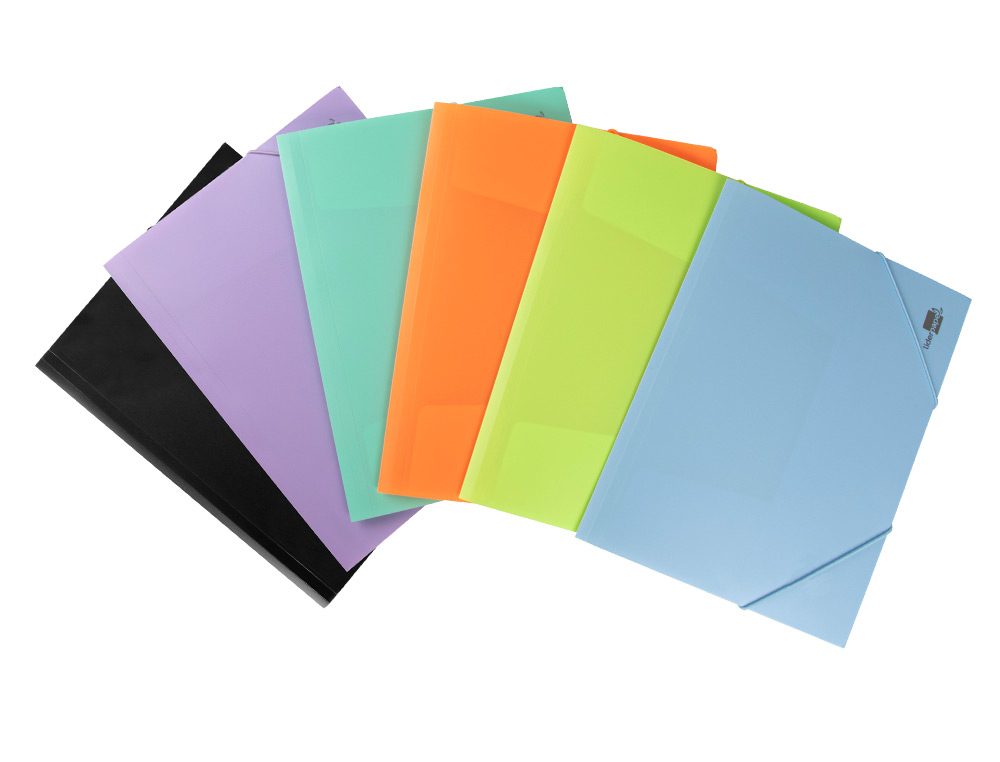 CARPETA LIDERPAPEL GOMAS SOLAPAS POLIPROPILENO DIN A4 AMARILLO FLUOR OPACO
