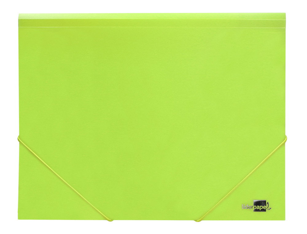 CARPETA LIDERPAPEL GOMAS SOLAPAS POLIPROPILENO DIN A4 AMARILLO FLUOR OPACO