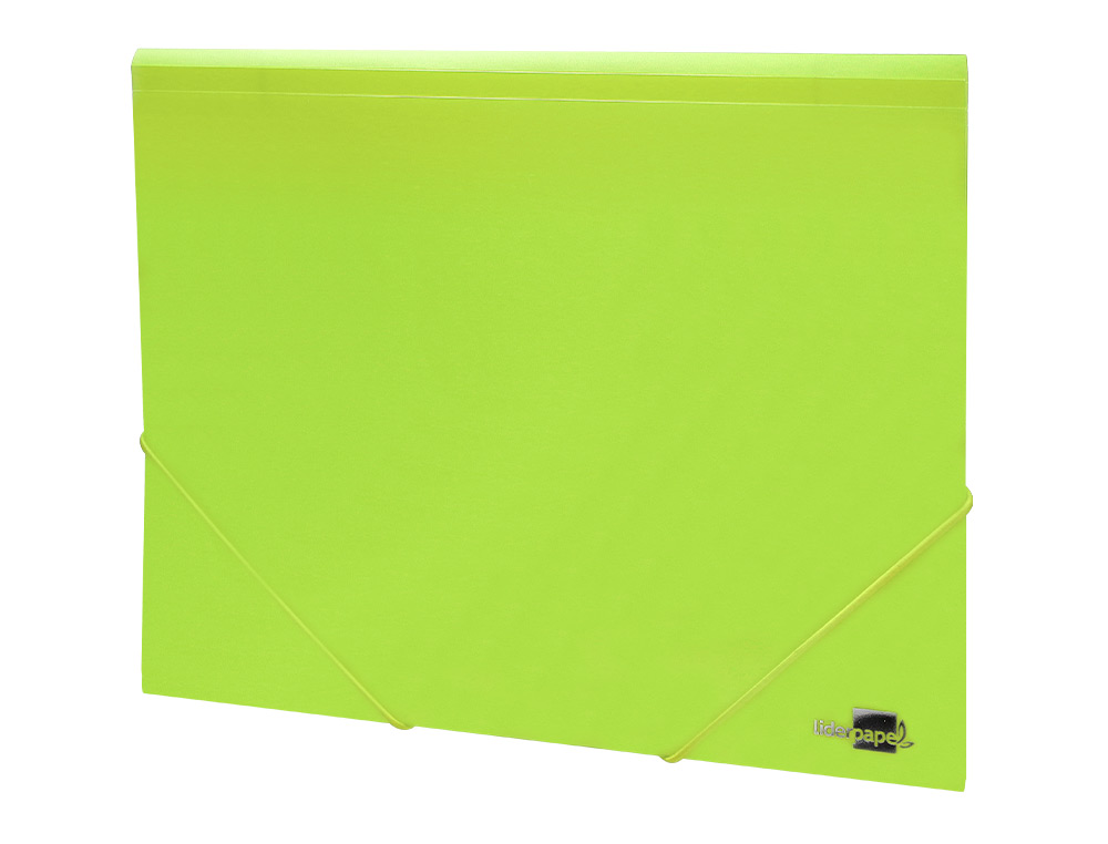 CARPETA LIDERPAPEL GOMAS SOLAPAS POLIPROPILENO DIN A4 AMARILLO FLUOR OPACO