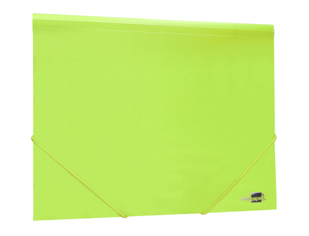 CARPETA LIDERPAPEL GOMAS SOLAPAS POLIPROPILENO DIN A4 AMARILLO FLUOR OPACO