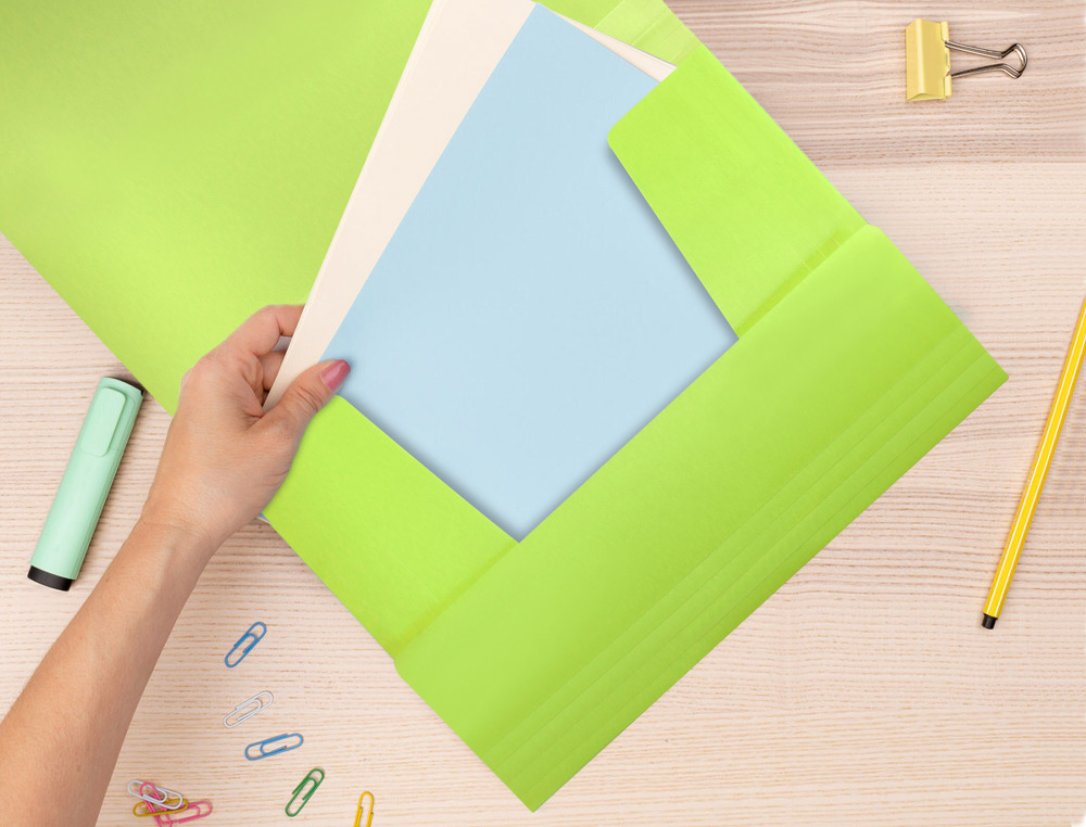 CARPETA LIDERPAPEL GOMAS SOLAPAS POLIPROPILENO DIN A4 AMARILLO FLUOR OPACO