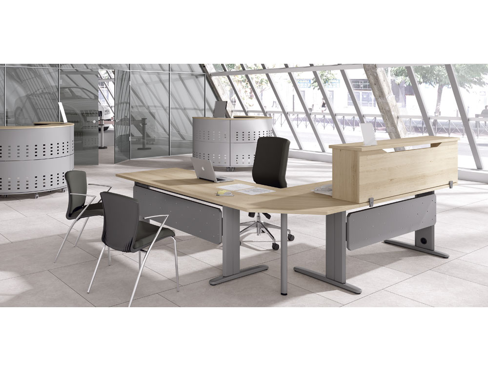 MOSTRADOR DE ALTILLO ROCADA VALIDO PARA MESAS WORK METAL EXECUTIVE 140X30X40 CM ACABADO AA01 HAYA/HAYA