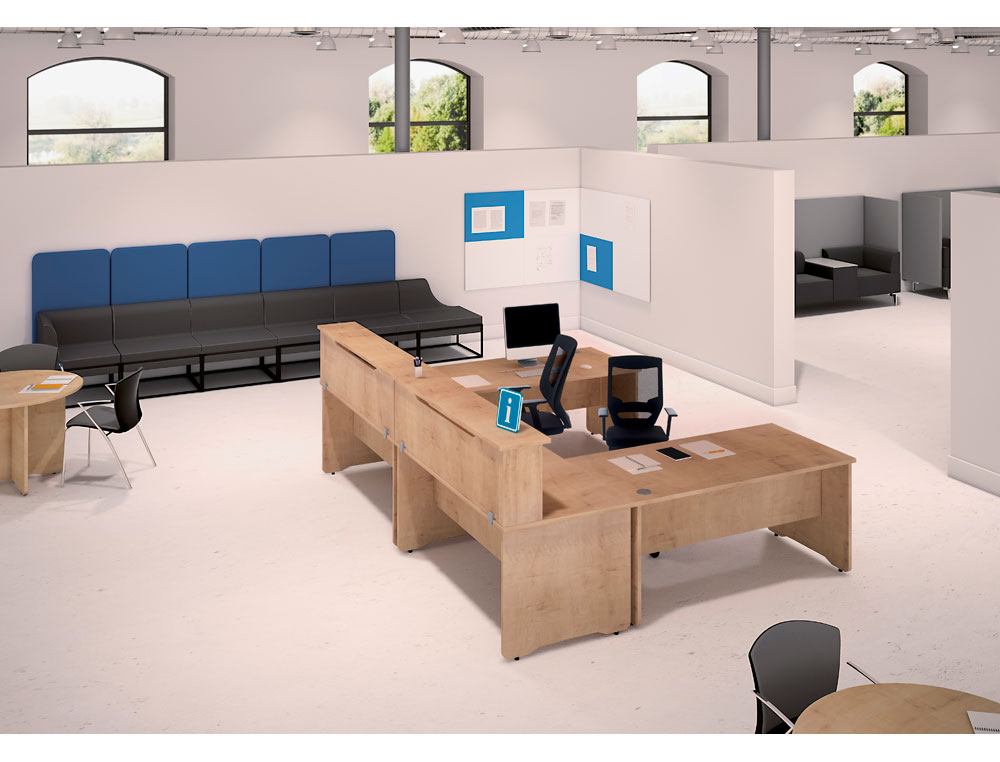 MOSTRADOR DE ALTILLO ROCADA VALIDO PARA MESAS WORK METAL EXECUTIVE 140X30X40 CM ACABADO AA01 HAYA/HAYA
