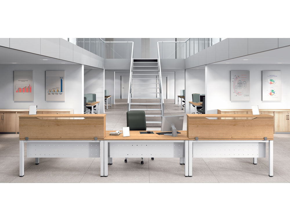MOSTRADOR DE ALTILLO ROCADA VALIDO PARA MESAS WORK METAL EXECUTIVE 140X30X40 CM ACABADO AA01 HAYA/HAYA