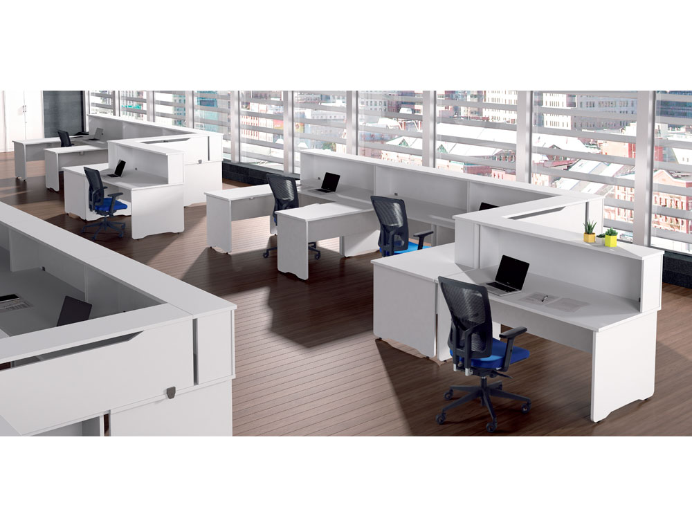 MOSTRADOR DE ALTILLO ROCADA VALIDO PARA MESAS WORK METAL EXECUTIVE 200X30X40 CM ACABADO AN02 GRIS/GRIS