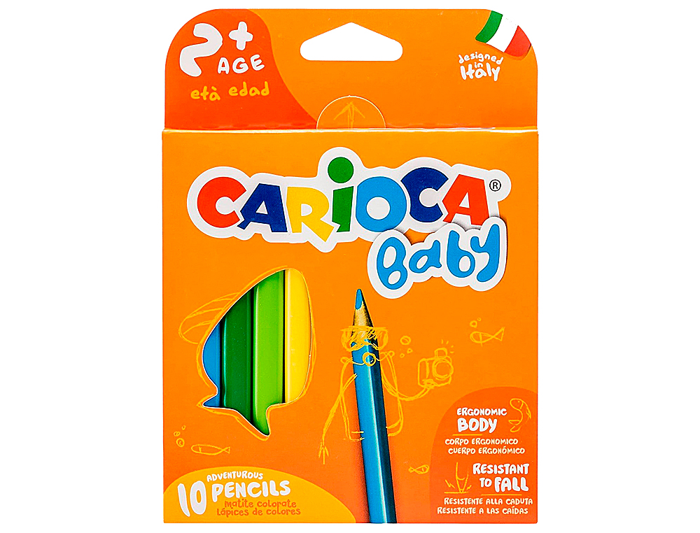 LAPICES DE COLORES CARIOCA BABY 2 AOS CAJA DE 10 COLORES SURTIDOS