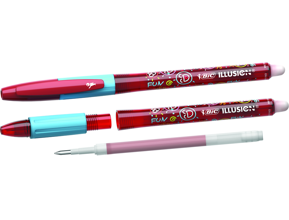 BOLIGRAFO BIC GELOCITY ILLUSION BORRABLE ROJO PUNTA DE 0,7 MM