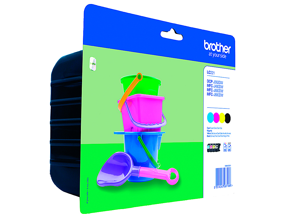 INK-JET BROTHER LC221VAL DCP-J562DW / MFC-J480DW / 680DW / 880DW MULTIPACK 4 COLORES NEGRO / AMARILLO /
