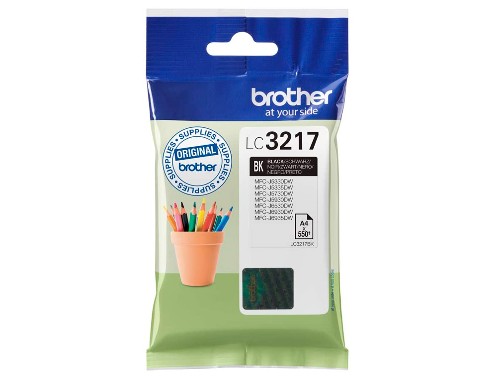 INK-JET BROTHER LC3217BK MFCJ6530 / MFCJ6935 NEGRO 550 PAGINAS