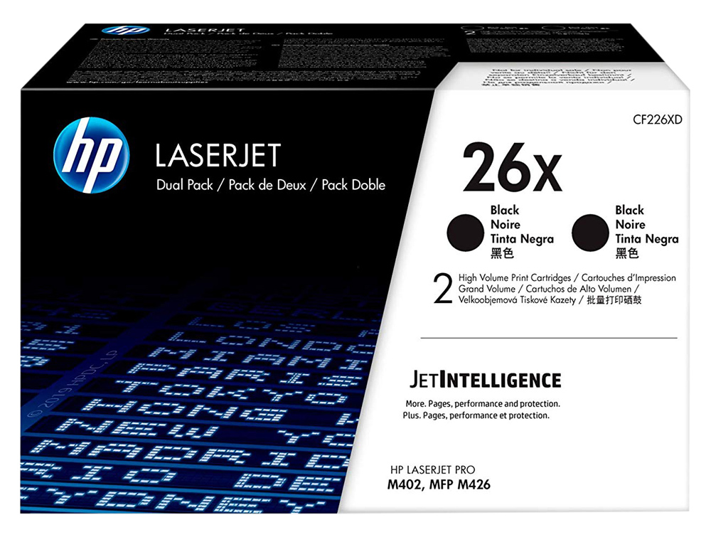 TONER HP LASERJET PRO 26X M402 MFP M426 NEGRO PACK DE 2 UNIDADES 9000 PAGINAS