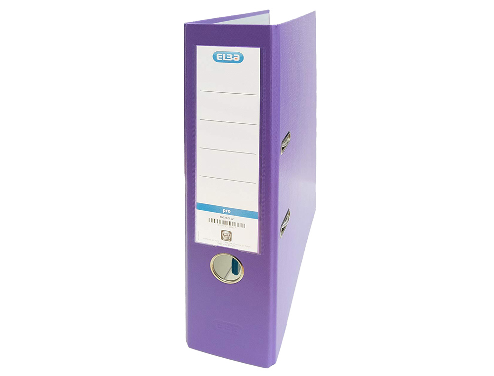 ARCHIVADOR DE PALANCA ELBA CARTON FORRADO PVC CON RADO TOP FOLIO LOMO 80 MM VIOLETA