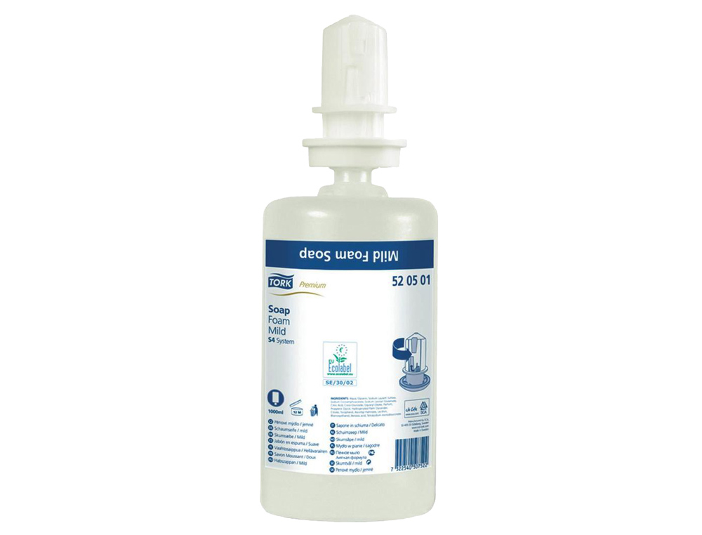 JABON EN ESPUMA TORK S4 REHIDRATANTE AROMA DELICADO BOTE DE 1000 ML