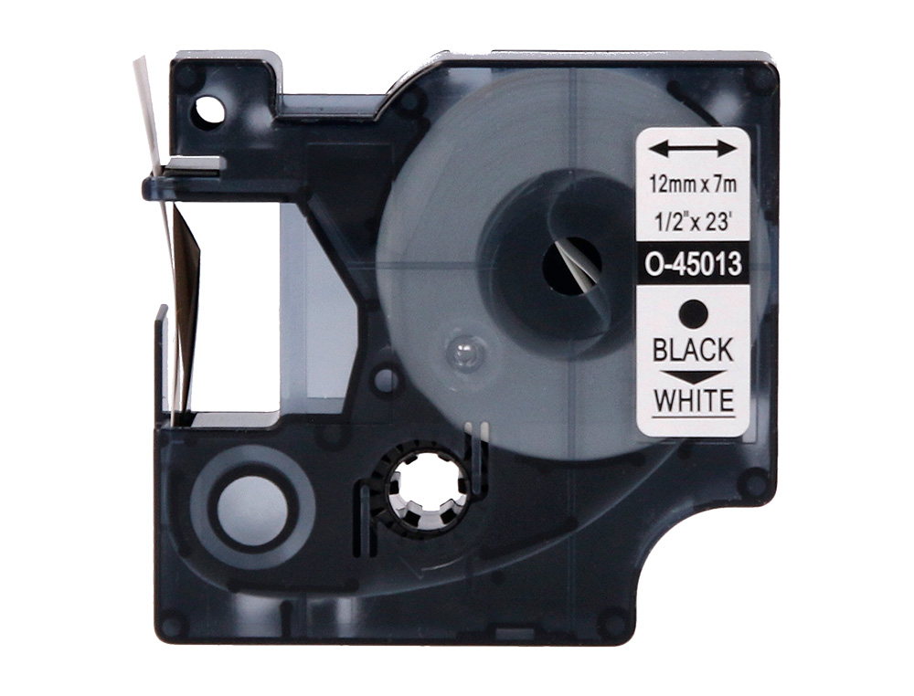 CINTA Q-CONNECT 1000 NEGRO-BLANCO 12MM X 7MT DYMO