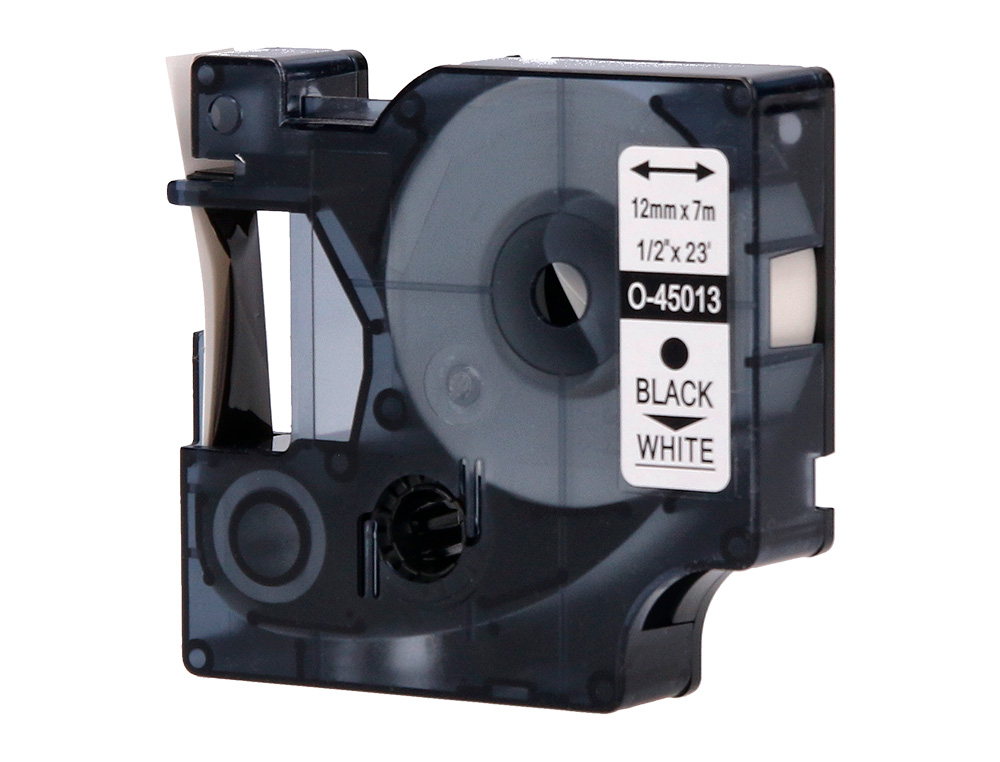 CINTA Q-CONNECT 1000 NEGRO-BLANCO 12MM X 7MT DYMO