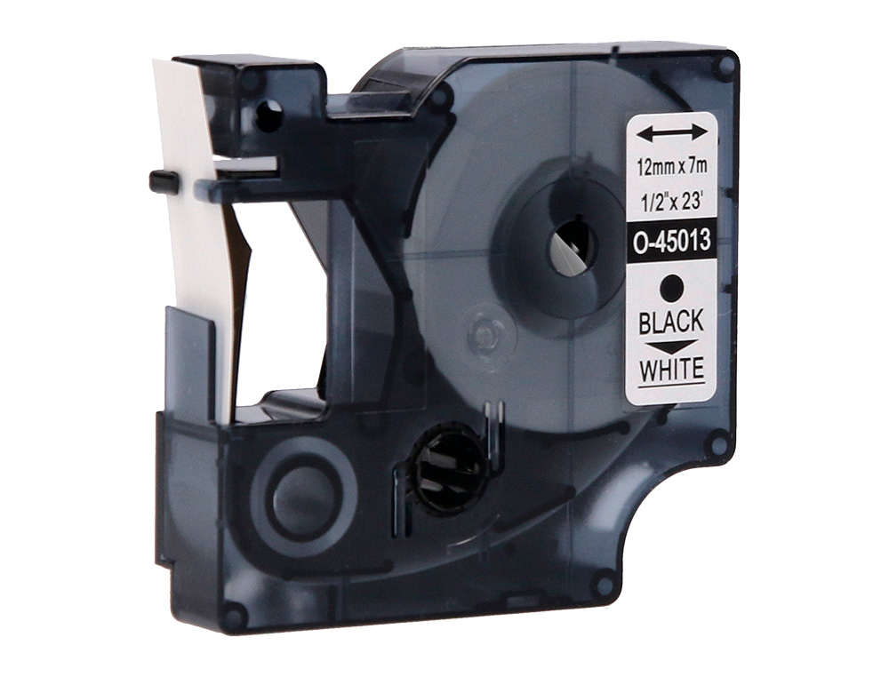 CINTA Q-CONNECT 1000 NEGRO-BLANCO 12MM X 7MT DYMO