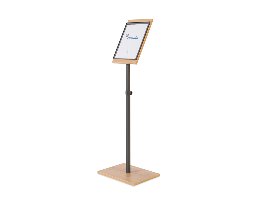 SOPORTE ROCADA PORTA ANUNCIOS TAMAO A4 GIRO 90 REGULABLE EN ALTURA