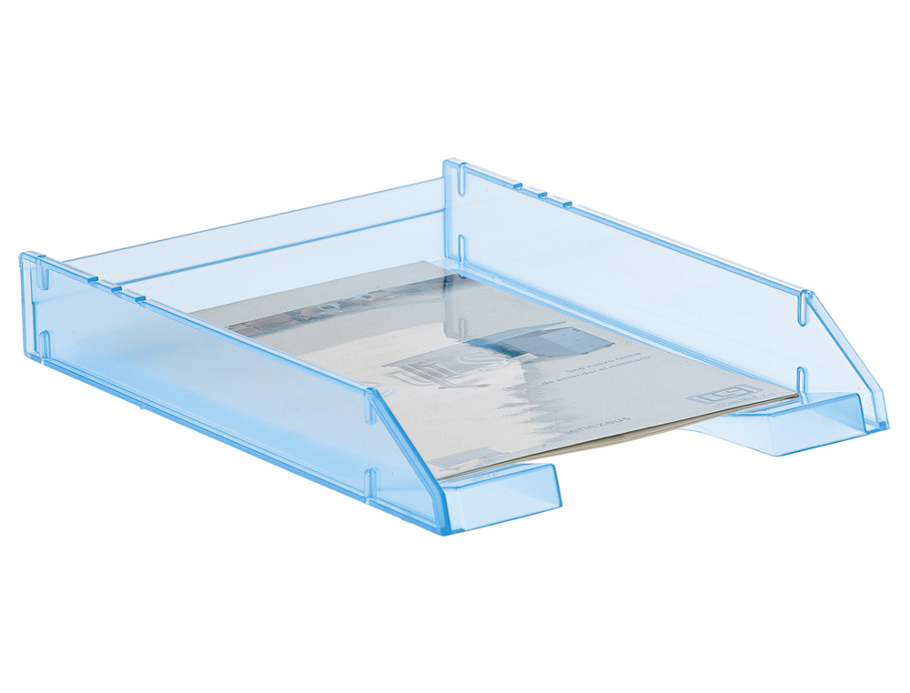 BANDEJA SOBREMESA ARCHIVO 2000 PLASTICO COLOR AZUL TRANSLUCIDA 340X260X60 MM