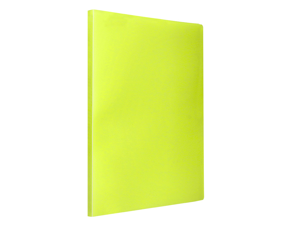 CARPETA LIDERPAPEL ESCAPARATE 60 FUNDAS POLIPROPILENO DIN A4 AMARILLO FLUOR OPACO
