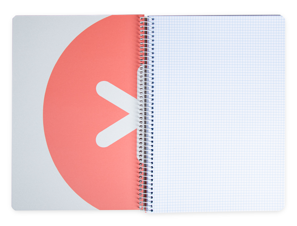CUADERNO ESPIRAL A4 ANTARTIK TAPA DURA 80H 90GR CUADRO 4MM CON MARGEN COLOR CORAL