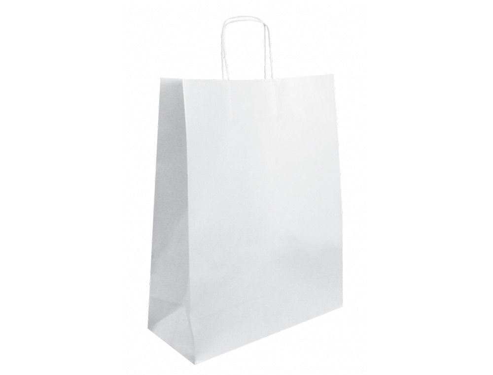 BOLSA KRAFT BASIKA CELULOSA BLANCO 90 GR ASA RETORCIDA TAMAÑO