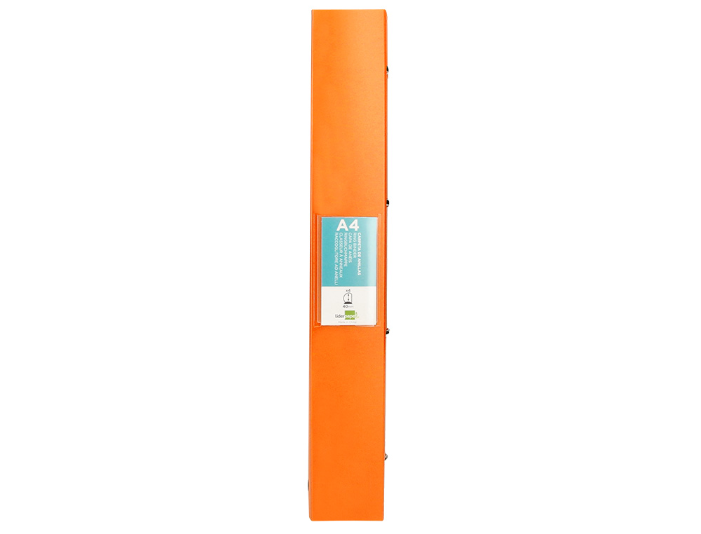CARPETA LIDERPAPEL 4 ANILLAS MIXTAS 40 MM POLIPROPILENO DIN A4 NARANJA FLUOR OPACO