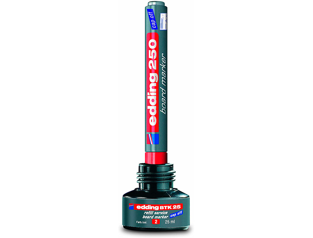 TINTA ROTULADOR EDDING PIZARRA BLANCA BTK-25 COLOR ROJO BOTE 25 ML