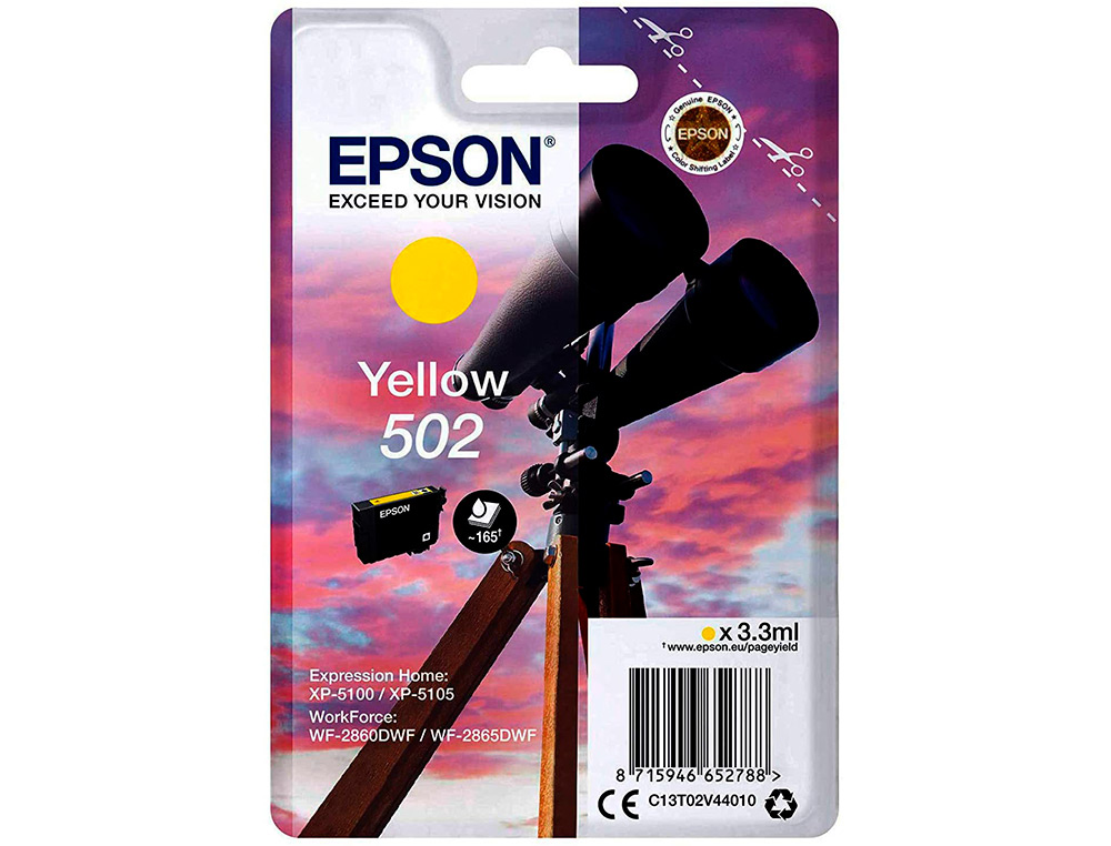 INK-JET EPSON SINGLEPACK AMARILLO 502 INK